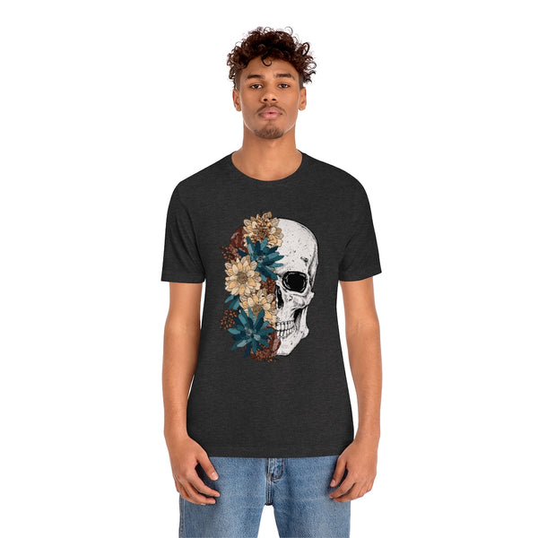 Fall Floral Skull Unisex Tee