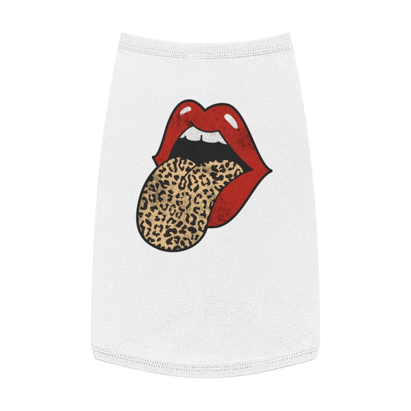 Red Lips Leopard Tongue Pet Tank Top