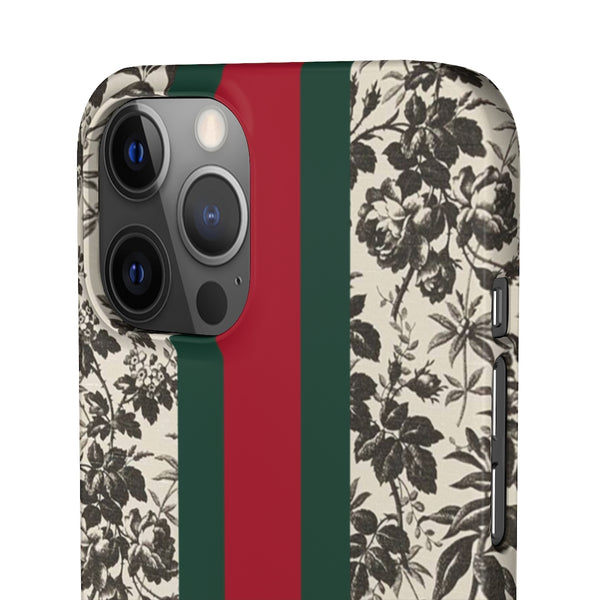 Bee Stripe Floral Wallpaper iPhone 12 & X Snap Case