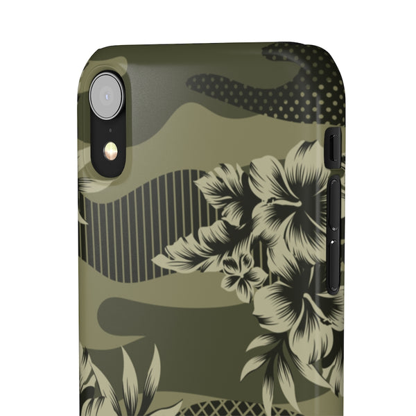 Camo Floral Print Snap Phone Case