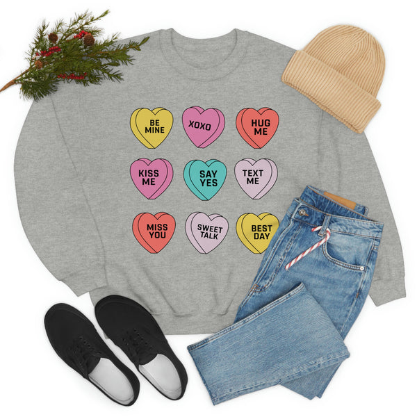 Candy Conversation Hearts Unisex Sweatshirt