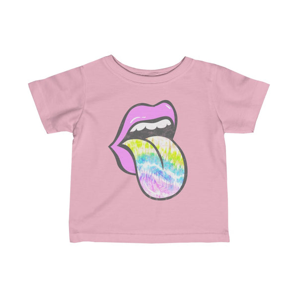 Infant - Lavender Rose Lips Tie Dye Tongue Out Tee