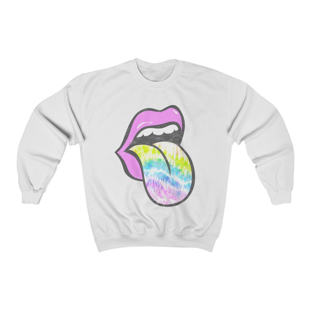 Lavender Rose Lips Pastel Tie Dye Tongue Unisex Sweatshirt