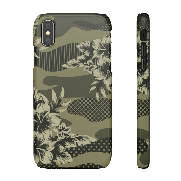 Camo Floral Print Snap Phone Case