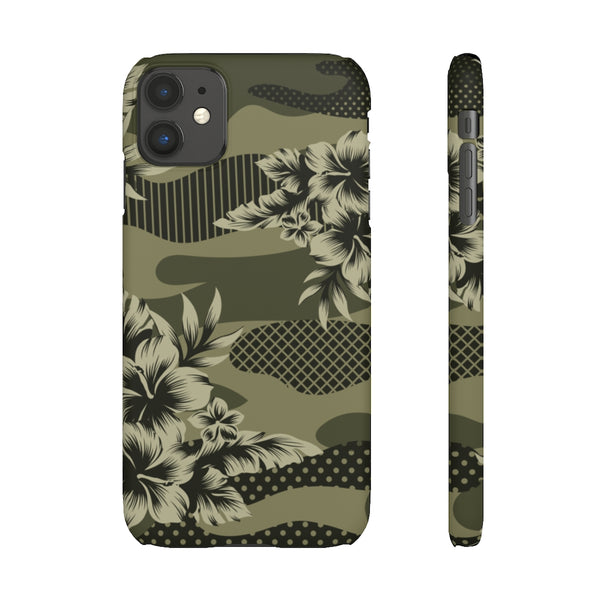 Camo Floral Print Snap Phone Case