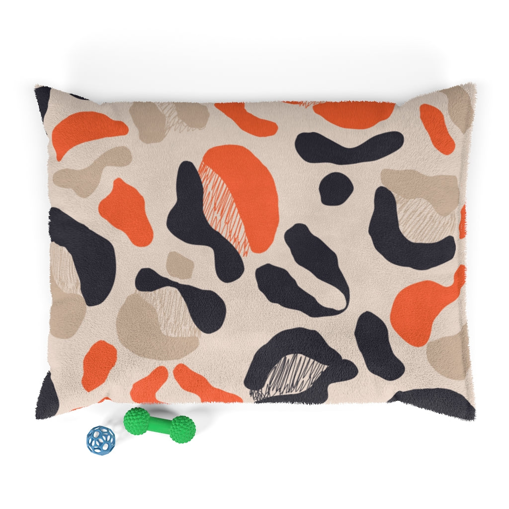 Orange & Tan Graphic Pet Bed