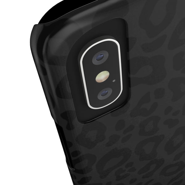 Black Leopard Print Snap Phone Case