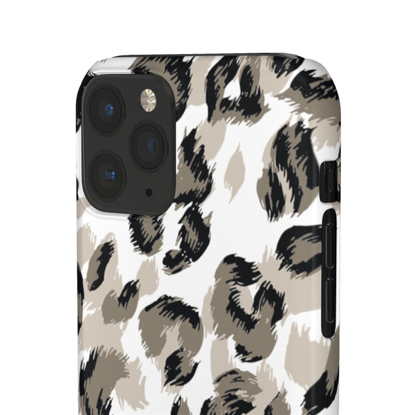 Taupe Cheetah Print Snap Phone Case