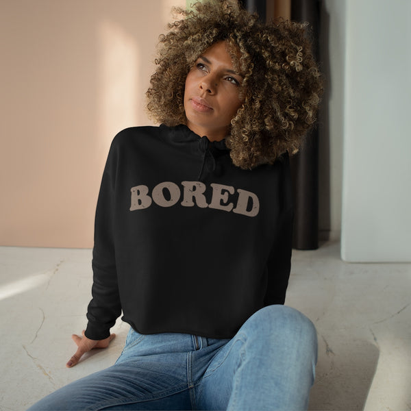 Bored Distressed Cropped Hoodie