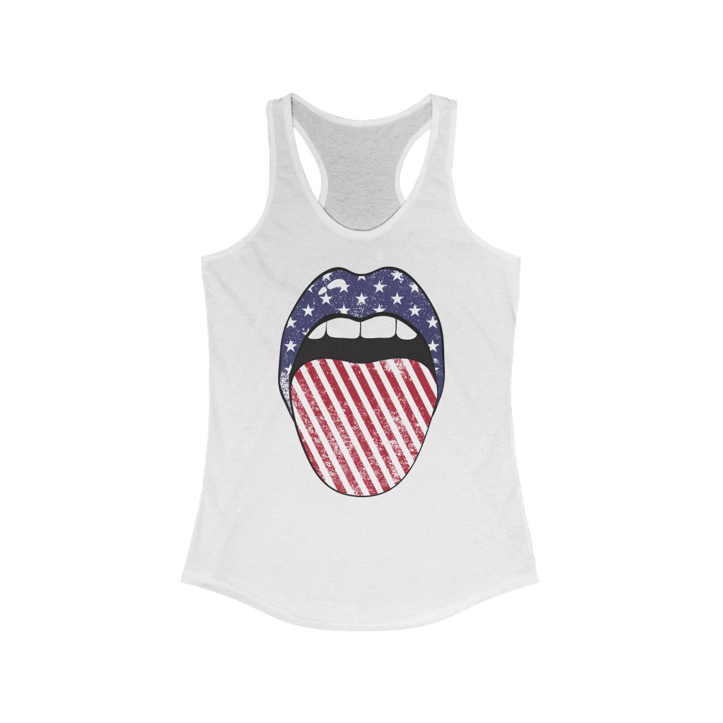 Stars + Stripes Tongue Out Racerback Tank