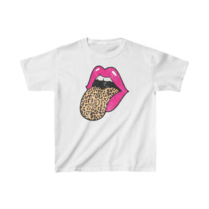 Youth - Pink Lips Leopard Tongue Kids Tee
