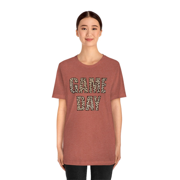Game Day Leopard Print Unisex Short Sleeve Tee
