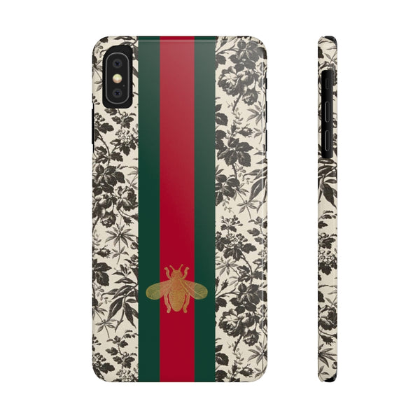 Bee Stripe Floral Wallpaper Snap Case