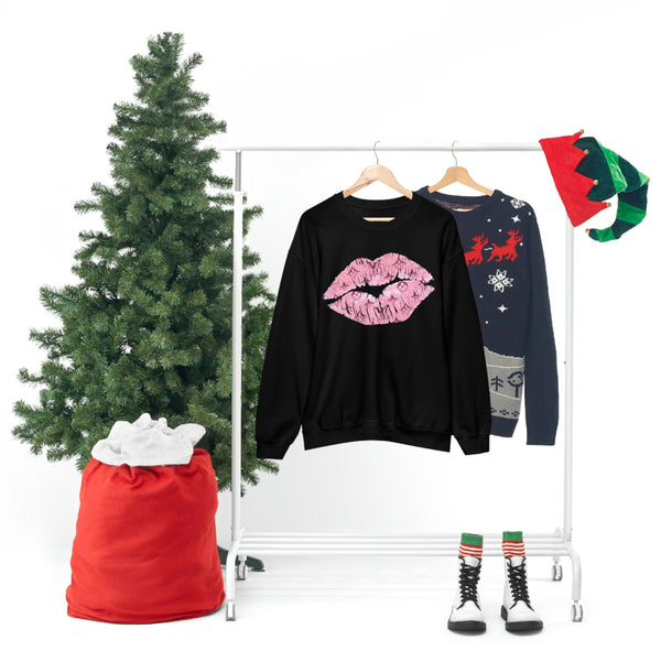 Luxe Pink Kiss Lips Unisex Crewneck Sweatshirt