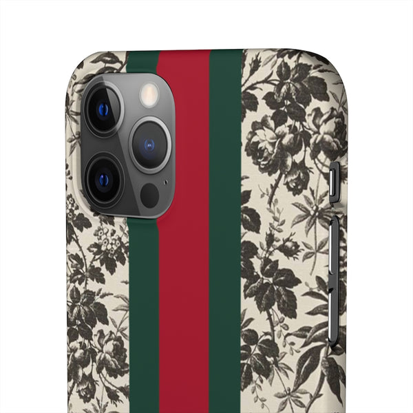 Bee Stripe Floral Wallpaper iPhone 12 & X Snap Case