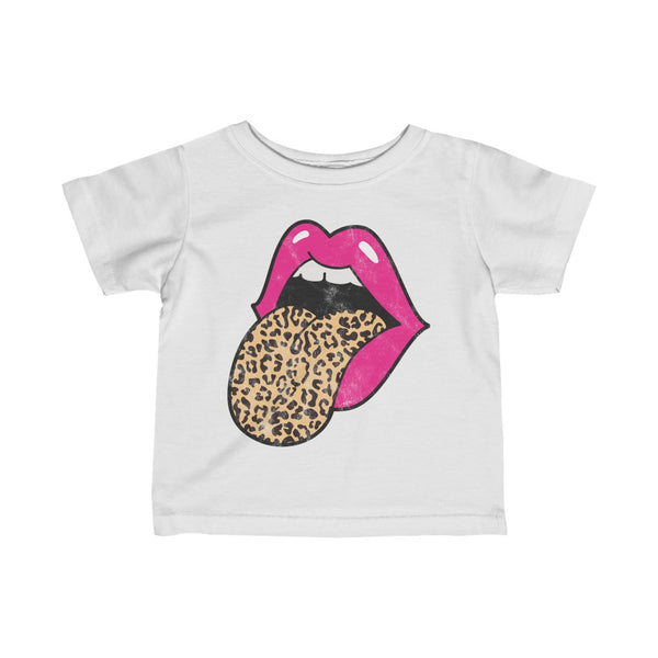 Infant - Pink Lips Leopard Tongue Out Tee