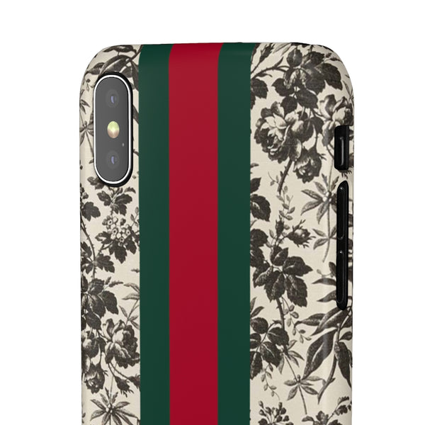 Bee Stripe Floral Wallpaper iPhone 12 & X Snap Case