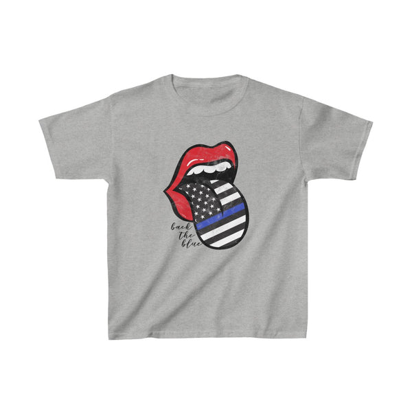 Youth - Police Flag Tongue Back the Blue Kids Tee