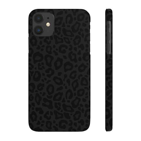 Black Leopard Print Snap Phone Case