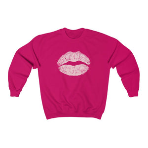 Pink on Pink Kiss Lips Unisex Crewneck Sweatshirt