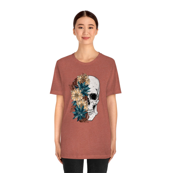 Fall Floral Skull Unisex Tee