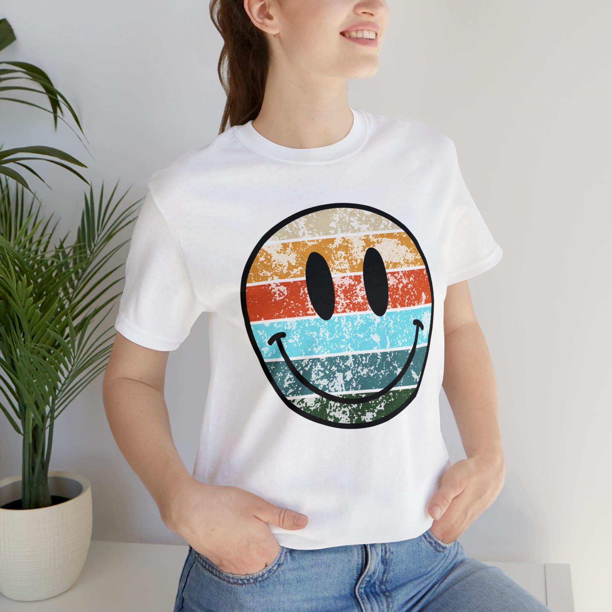 Retro Grunge Smiley Face Unisex Tee – Always Stylish Mama