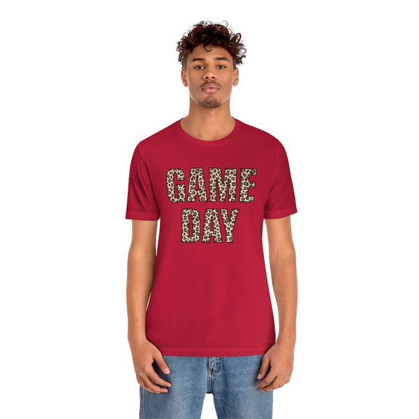 Game Day Leopard Print Unisex Short Sleeve Tee