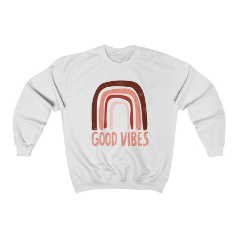 Rainbow Good Vibes Unisex Crewneck Sweatshirt