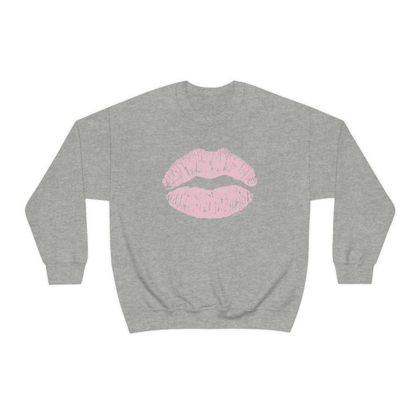Pink Kiss Lips Unisex Crewneck Sweatshirt