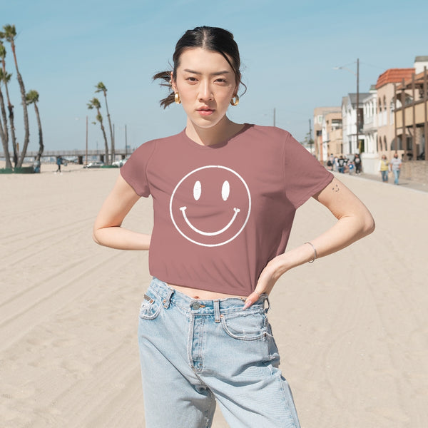 Smiley Face Cropped Tee