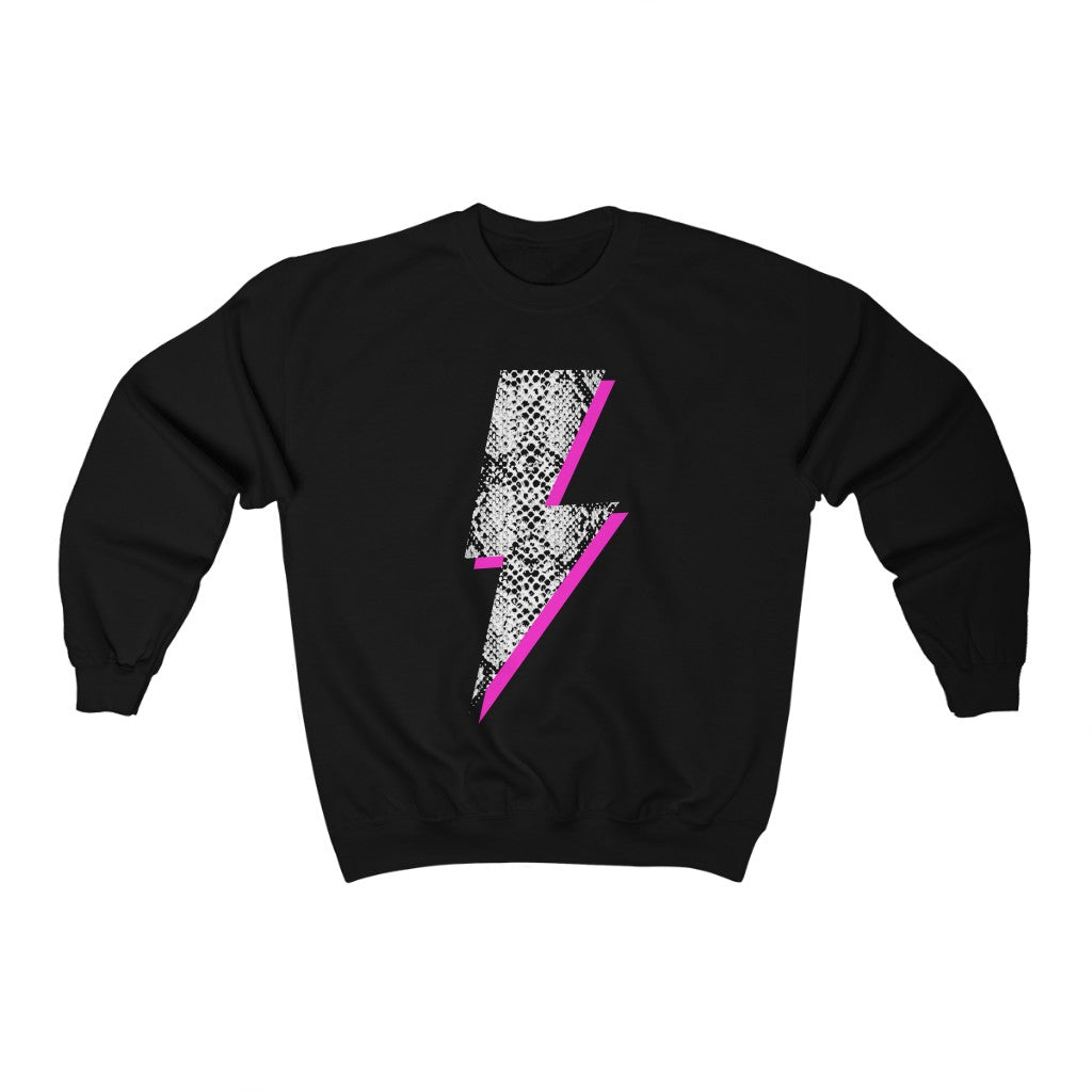Snakeskin Pink Lightning Bolt Unisex Sweatshirt