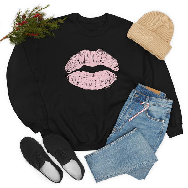 Pink Kiss Lips Unisex Crewneck Sweatshirt
