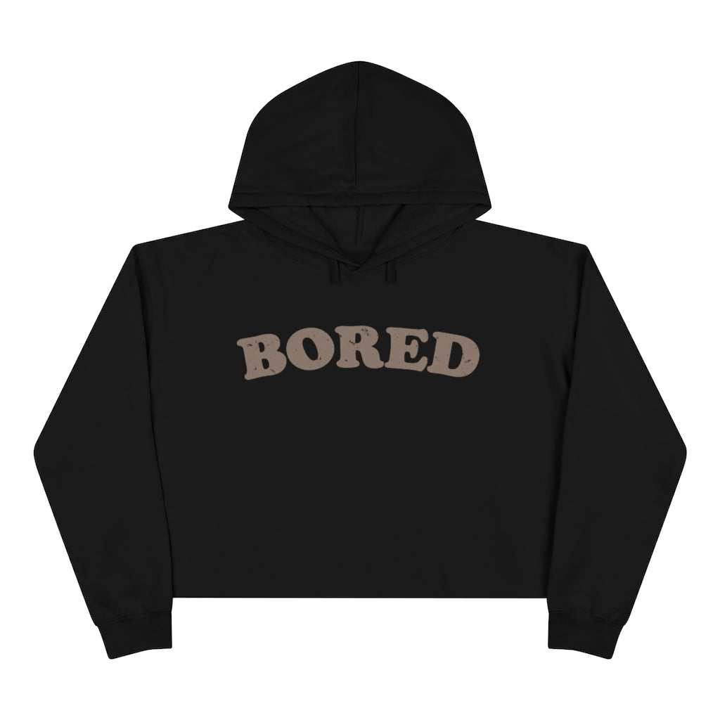 Bored Distressed Cropped Hoodie