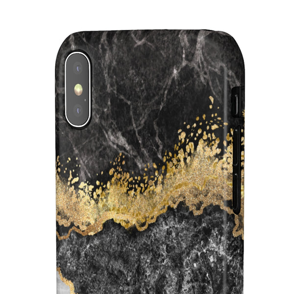 Black & Gold Marble Snap Phone Case
