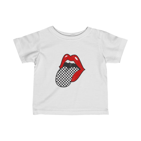 Infant - Red Lips Checkered Tongue Out Tee