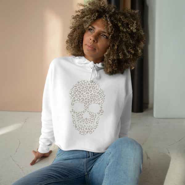 Vintage Skull Cropped Hoodie