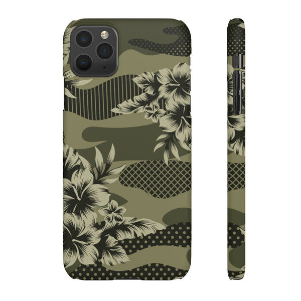 Camo Floral Print Snap Phone Case