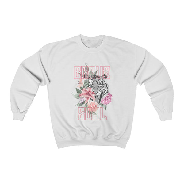 Brave Soul Tiger Floral Unisex Sweatshirt
