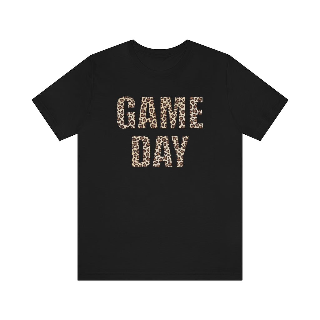 Game Day Leopard Print Unisex Short Sleeve Tee