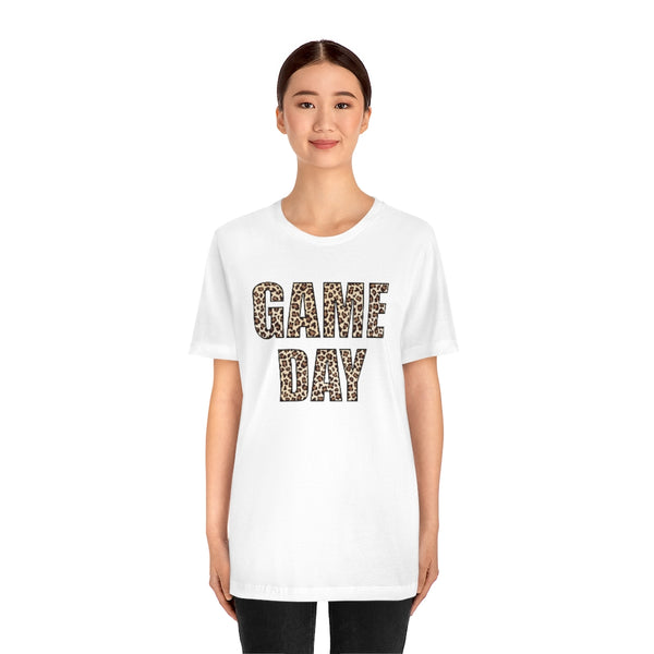 Game Day Leopard Print Unisex Short Sleeve Tee
