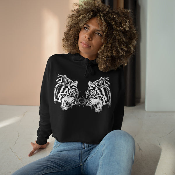 Dueling Tigers Cropped Hoodie