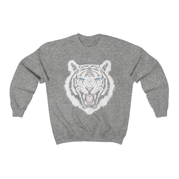 White Tiger Unisex Charcoal Sweatshirt