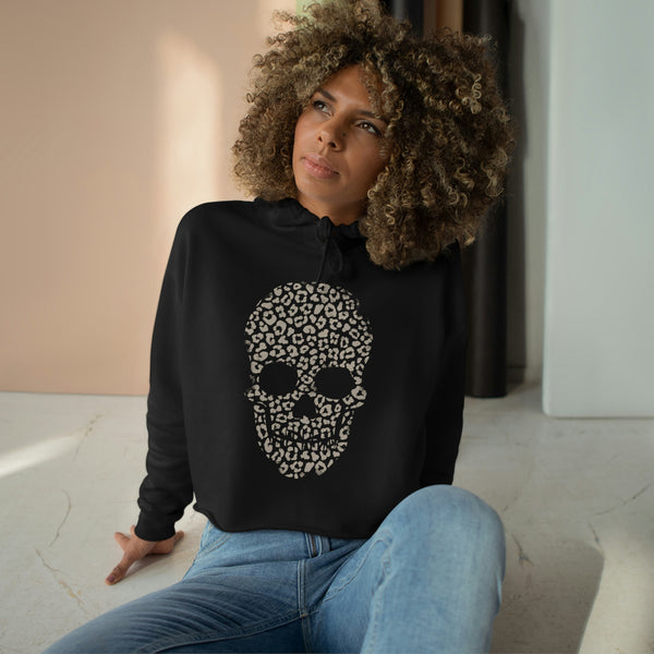 Vintage Skull Cropped Hoodie