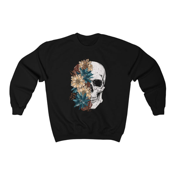 Fall Floral Skull Unisex Sweatshirt