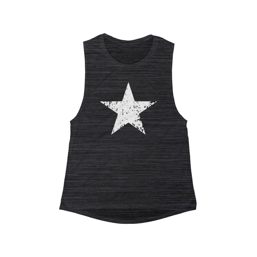 White Star Grunge Women's Flowy Scoop Muscle Tank