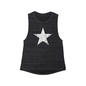White Star Grunge Women's Flowy Scoop Muscle Tank