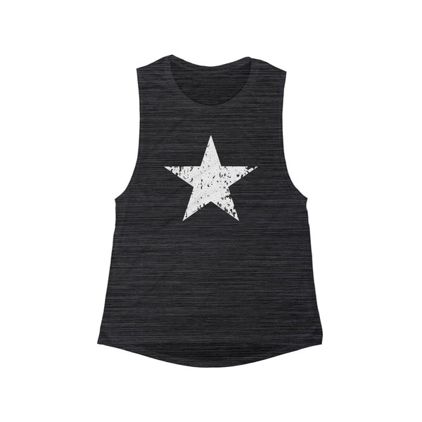 White Star Grunge Women's Flowy Scoop Muscle Tank