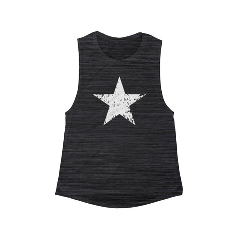 White Star Grunge Women's Flowy Scoop Muscle Tank