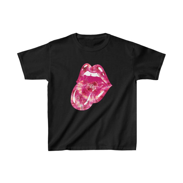 Youth - Pink Lips Tie Dye Tongue Kids Tee