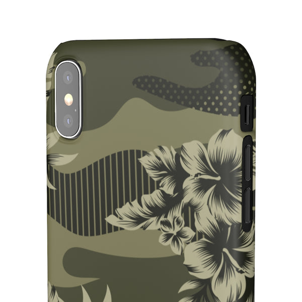 Camo Floral Print Snap Phone Case